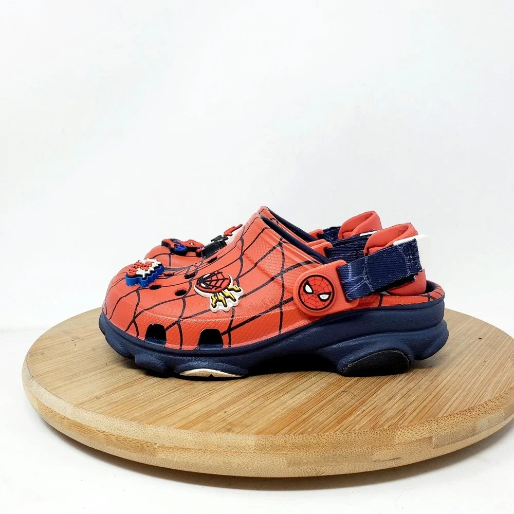 Crocs Spiderman Sandals Kids 8 Red Blue Marvel All Terrain Clog Boys Girls Shoes